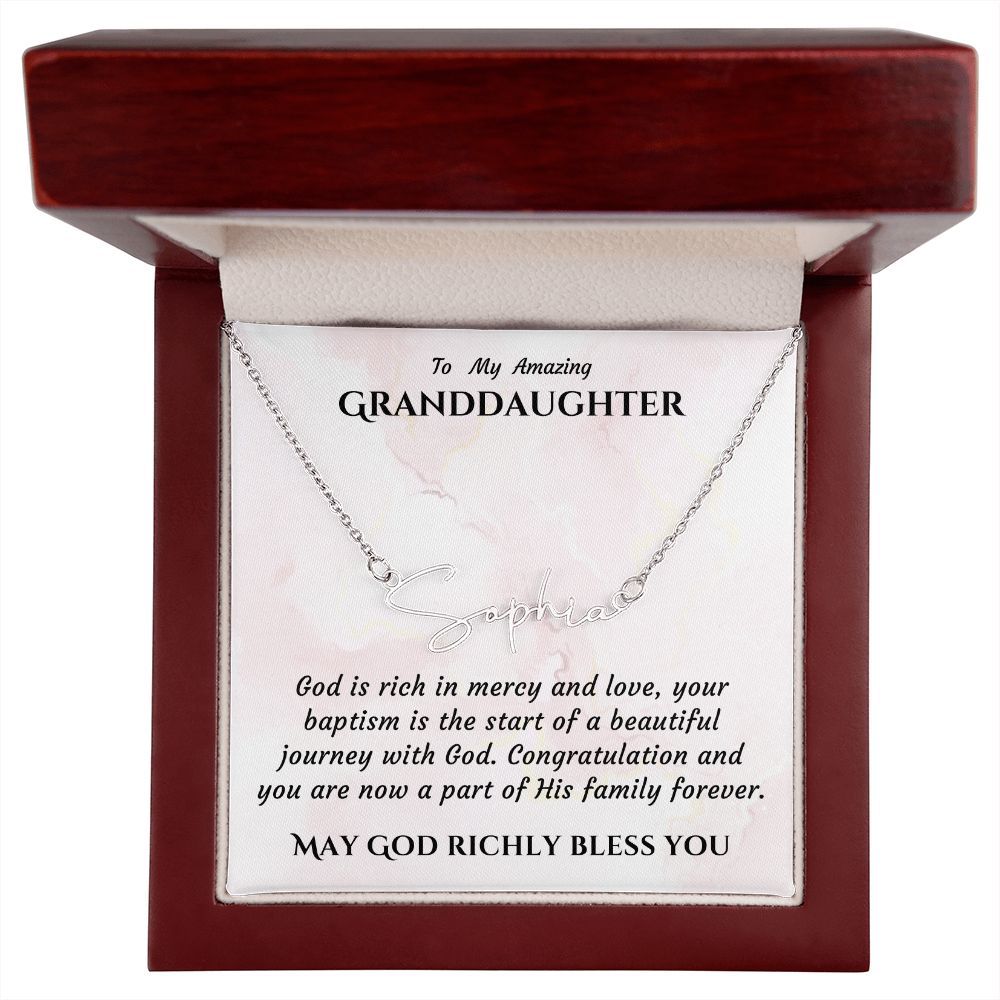 Baptism Gift Girl Present From Grandparents | Granddaughter Christening Gift | Name Personalized Gift Present for Granddaughter