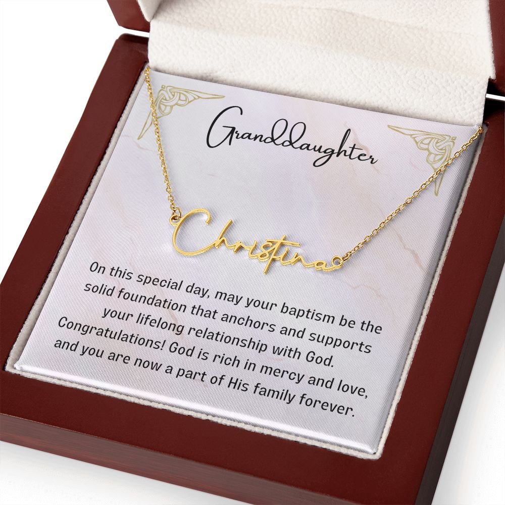 Baptism Gift Girl Present From Grandparents | Granddaughter Christening Gift | Name Personalized Gift Present for Granddaughter
