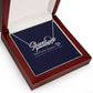 Personalised stainless steel name necklace in gift box white backgroundew