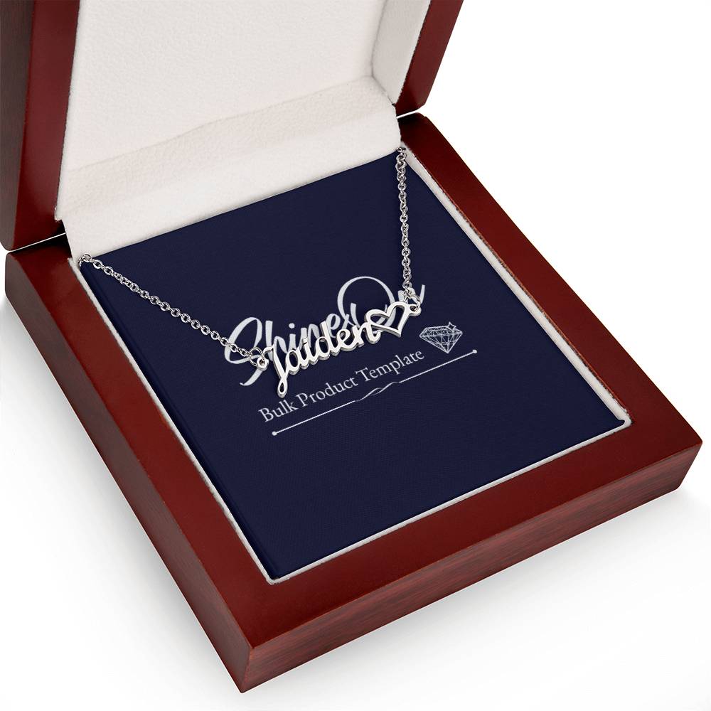 Personalised stainless steel name necklace in gift box white backgroundew