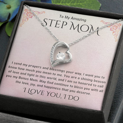 Stepmother Necklace | Present Meaningful Jewelry from Step Daughter to Unbiological Mom, Second Mother, Adopted Mom, Gifts to Get My Mom