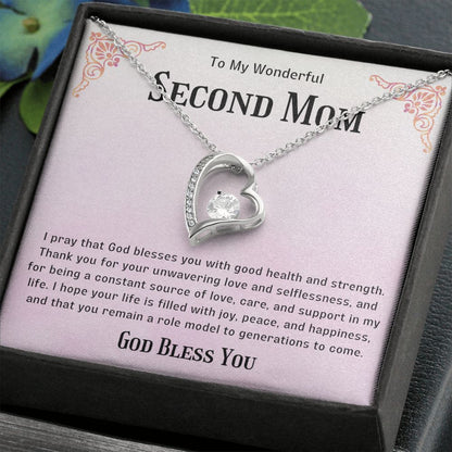 Second Mom Necklace | From Step Daughter to Chosen Mom & Adopted Mom, Jewelry Present Meaningful to Stepmother Necklace and Unbiological Mom