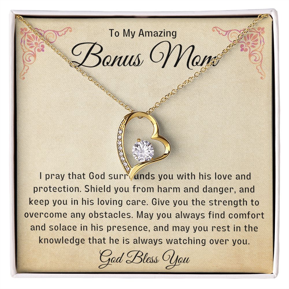 Bonus Mom Gift | Stepmom Necklace from Stepdaughter, Thank You Gifts to Get My Second Mom, Unbiological Mother, Chosen Mom & Stepped Up Mom