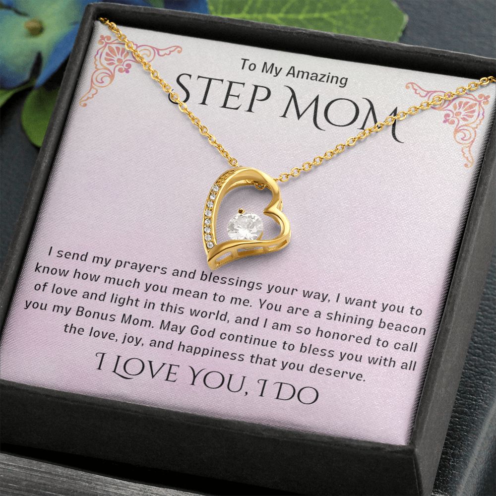 Stepmother Necklace | Present Meaningful Jewelry from Step Daughter to Unbiological Mom, Second Mother, Adopted Mom, Gifts to Get My Mom
