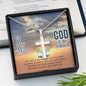 To My Mum : [GOD IS MY STRENGTH] - Personalized Engraving Cross Necklace