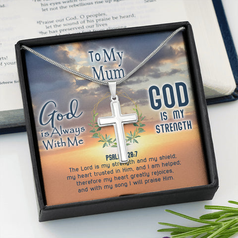 To My MUM Engraving Cross Necklace [Free Engraving]