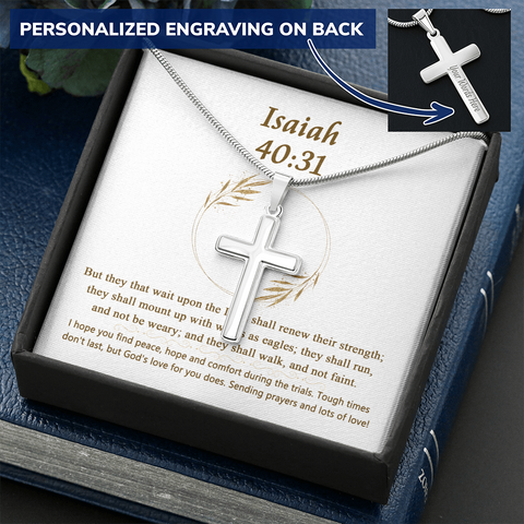 Isaiah 40_31 - 複製 Engraving Cross Necklace