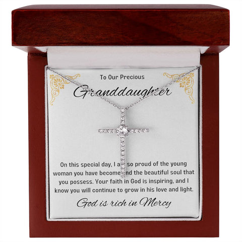 1st Communion Gifts for Granddaughter, Christening, Baptism, Confirmation, Girl Necklace & Best Wishes in Gift Box from Grandmother