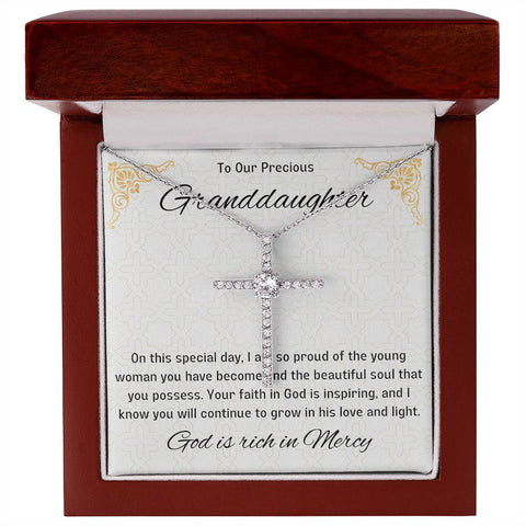 1st Communion Gifts for Granddaughter, Christening, Baptism, Confirmation, Girl Necklace & Best Wishes in Gift Box from Grandmother