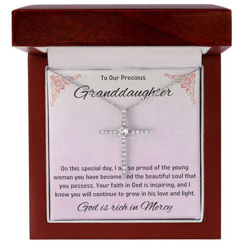 1st Communion Gifts for Granddaughter, Christening, Baptism, Confirmation, Girl Necklace & Best Wishes in Gift Box from Grandmother