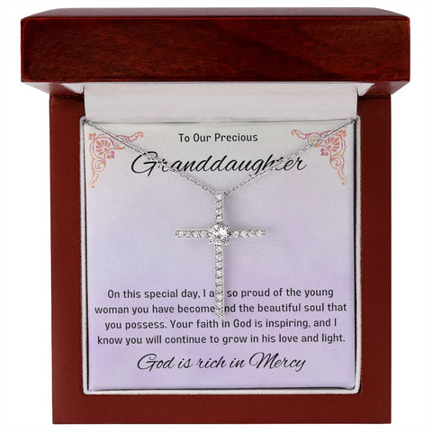 1st Communion Gifts for Granddaughter, Christening, Baptism, Confirmation, Girl Necklace & Best Wishes in Gift Box from Grandmother