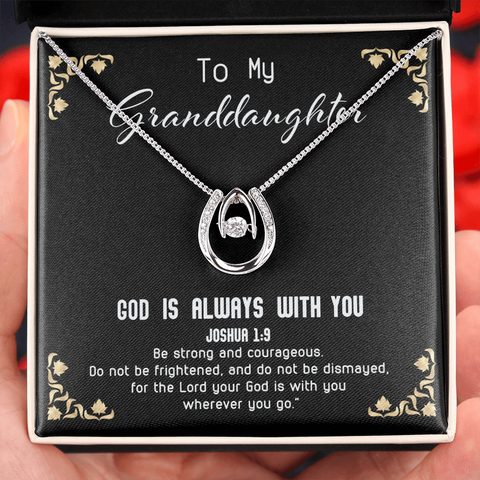 God Is always with you - Granddaughter Lucky Necklace