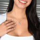 A Lady shows a Cubic Zirconia 14K White Gold Necklace