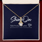 Cubic Zirconia Gold Necklace in Wooden Box