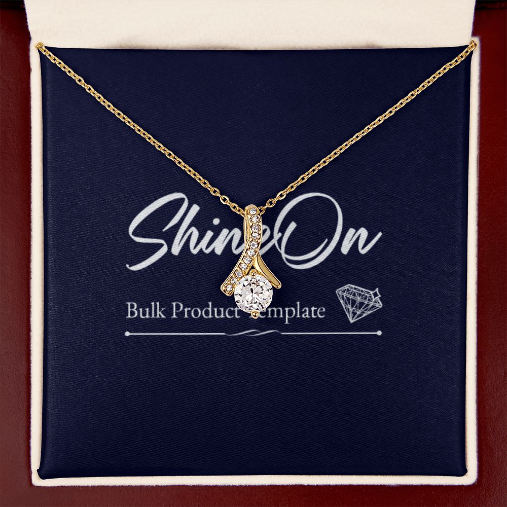 Cubic Zirconia Gold Necklace in Wooden Box