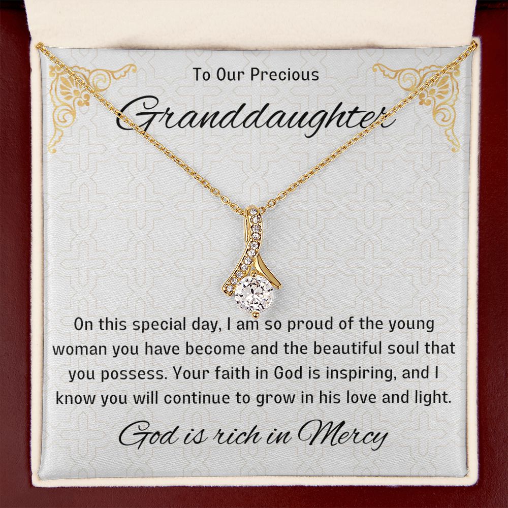 1st Communion Gifts for Granddaughter, Christening, Baptism, Confirmation, Necklace & Meaningful Message in Gift Box from Grandmother