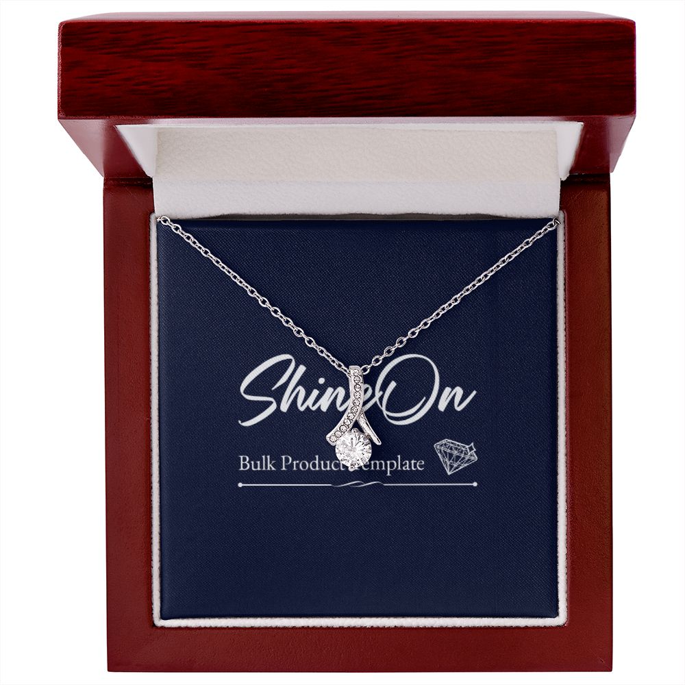 Cubic Zirconia 14K White Gold Necklace in Wooden Box