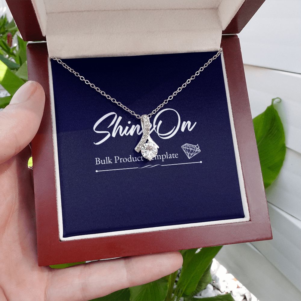 Cubic Zirconia Gold Necklace in Luxury Box held by hand
