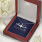Cubic Zirconia 14K White Gold Necklace in Wooden Box with light