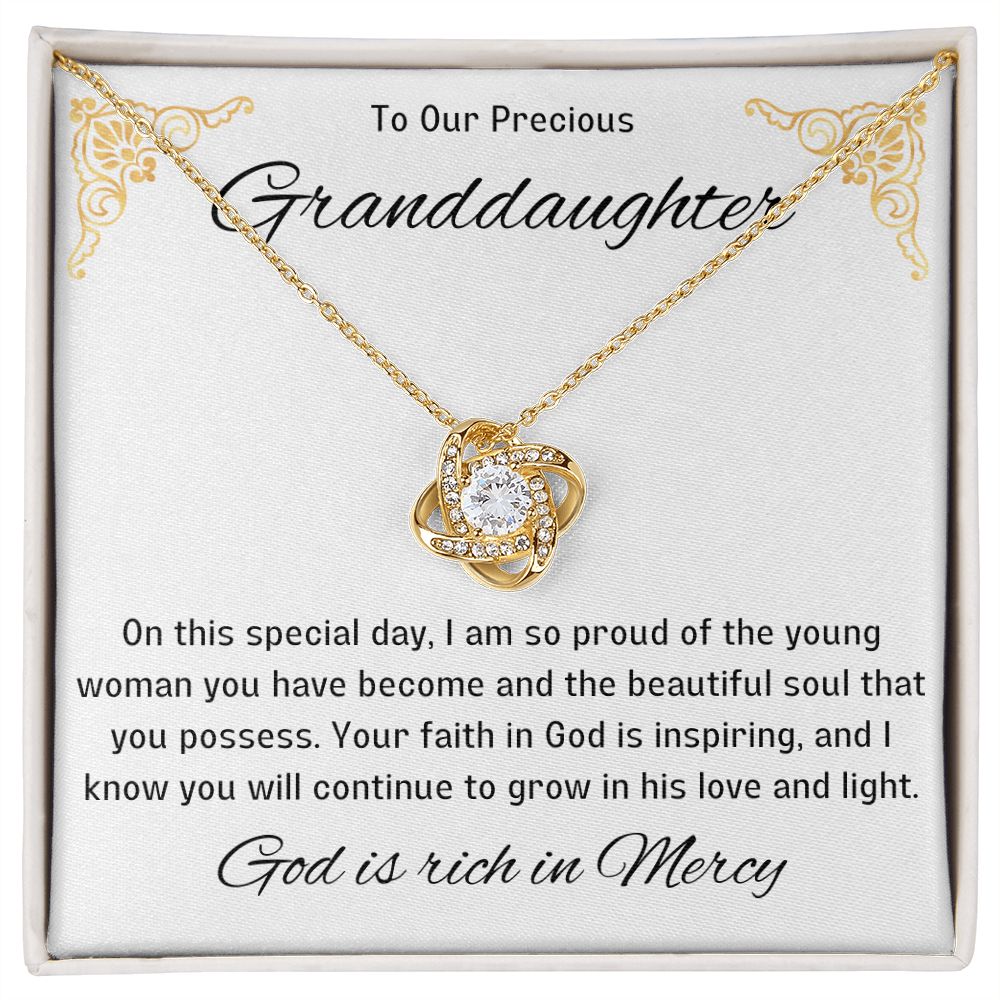 1st Communion Gifts for Granddaughter, Christening, Baptism, Confirmation, Necklace & Meaningful Message in Gift Box from Grandmother