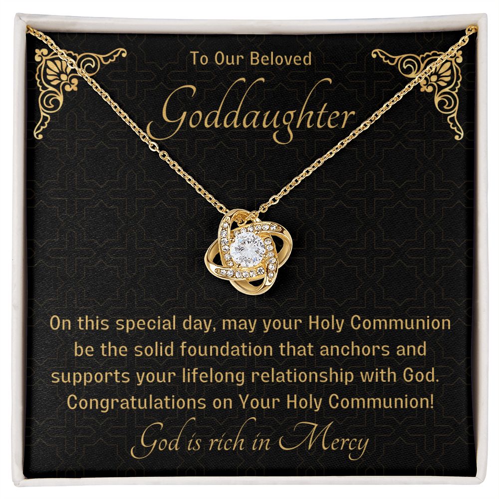 Goddaughter 1st Communion Gifts , Christening, Baptism, Confirmation, Necklace & Meaningful Message in Gift Box from Godmother