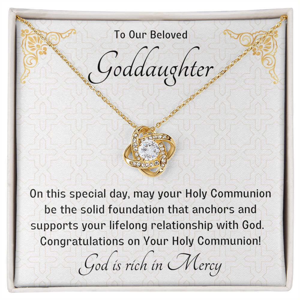 Goddaughter 1st Communion Gifts , Christening, Baptism, Confirmation, Necklace & Meaningful Message in Gift Box from Godmother