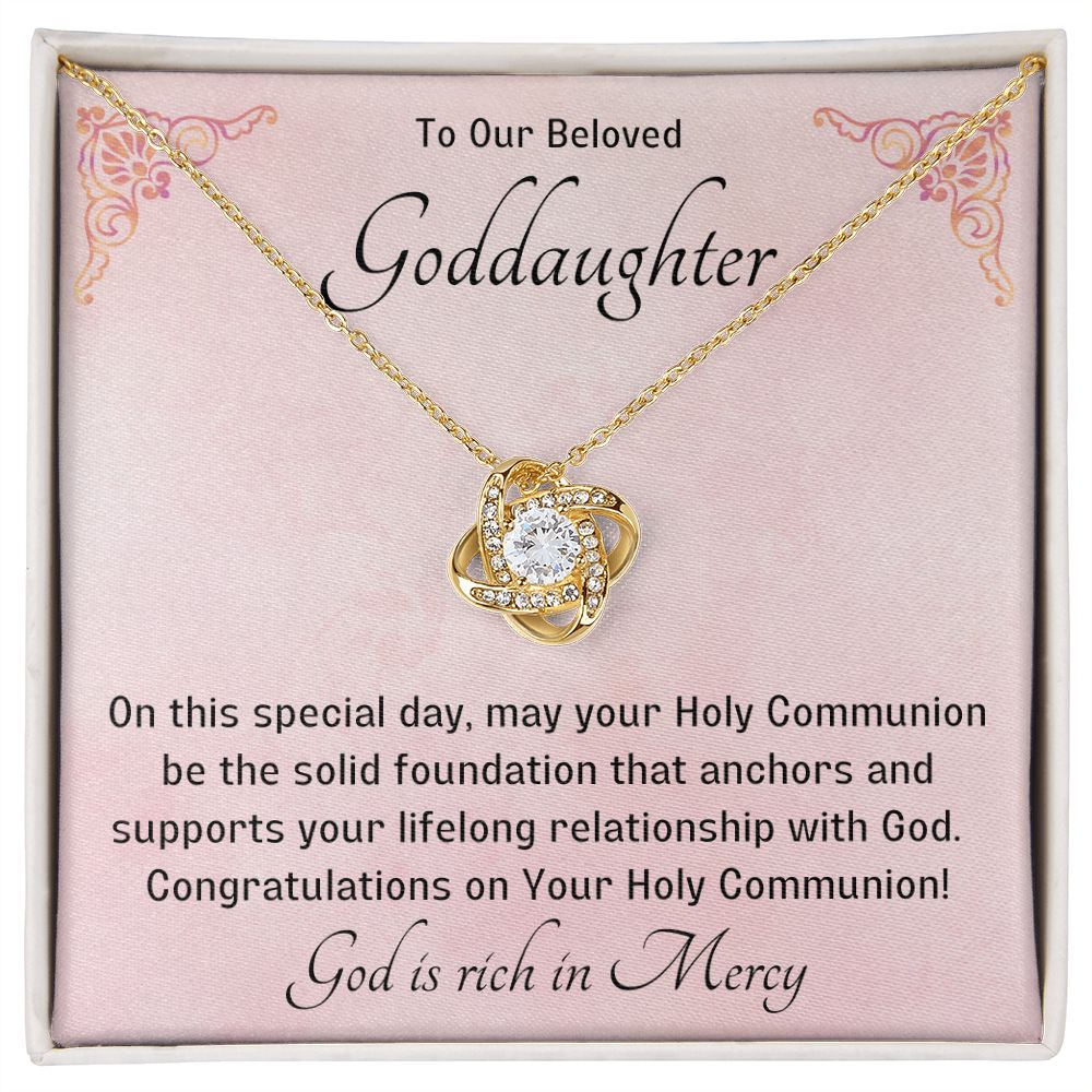 Goddaughter 1st Communion Gifts , Christening, Baptism, Confirmation, Necklace & Meaningful Message in Gift Box from Godmother