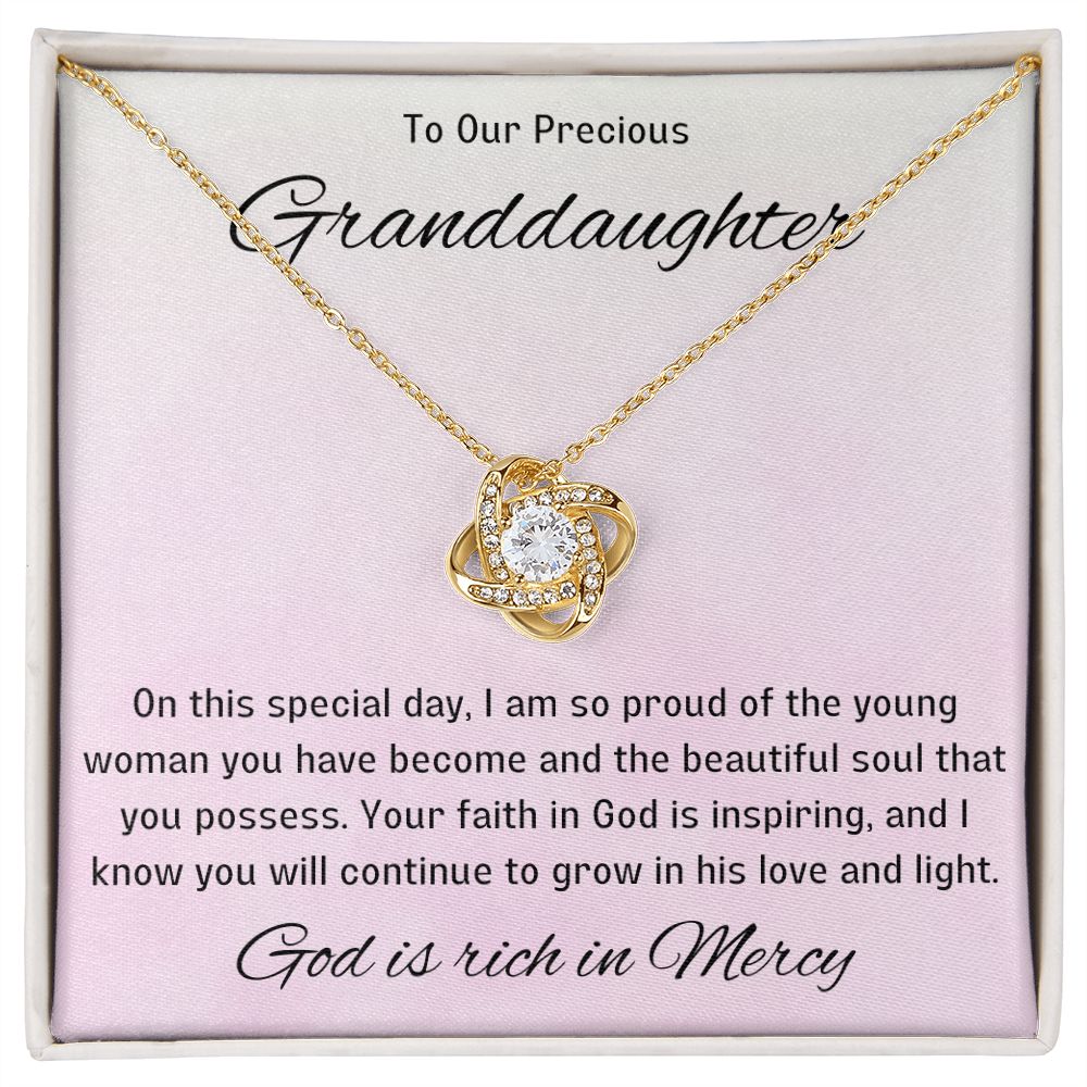 1st Communion Gifts for Granddaughter, Christening, Baptism, Confirmation, Necklace & Meaningful Message in Gift Box from Grandmother