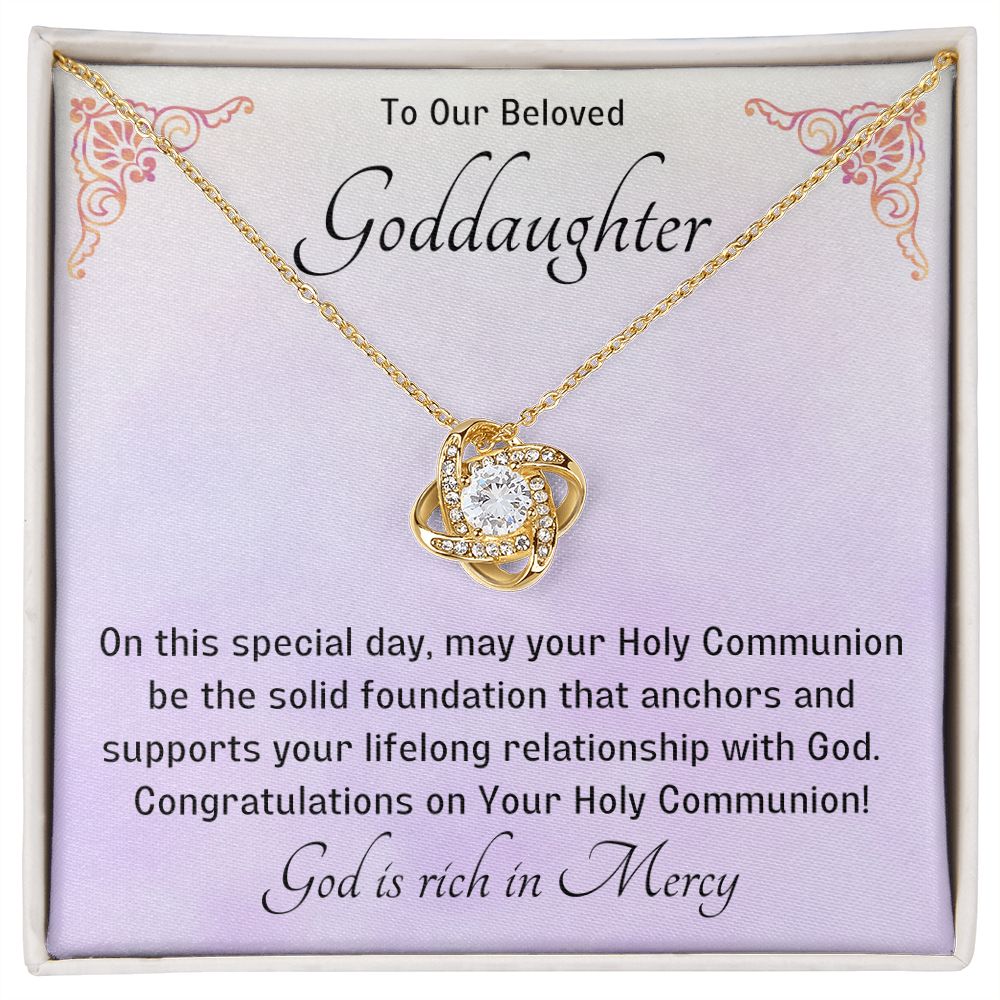 Goddaughter 1st Communion Gifts , Christening, Baptism, Confirmation, Necklace & Meaningful Message in Gift Box from Godmother