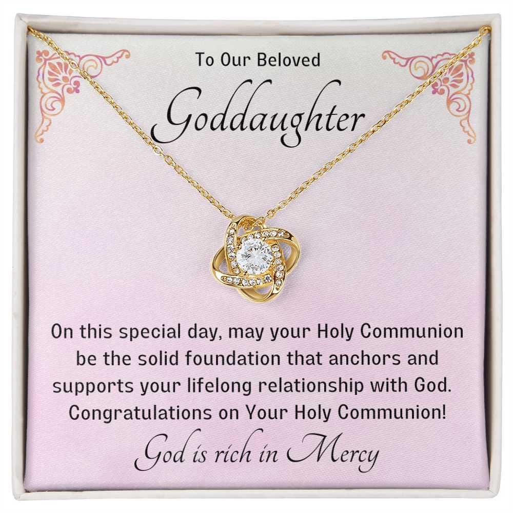 Goddaughter 1st Communion Gifts , Christening, Baptism, Confirmation, Necklace & Meaningful Message in Gift Box from Godmother