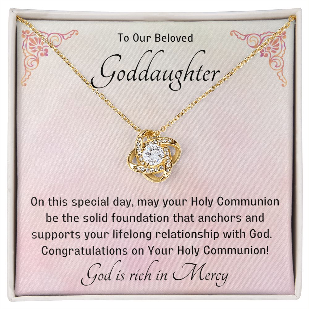 Goddaughter 1st Communion Gifts , Christening, Baptism, Confirmation, Necklace & Meaningful Message in Gift Box from Godmother