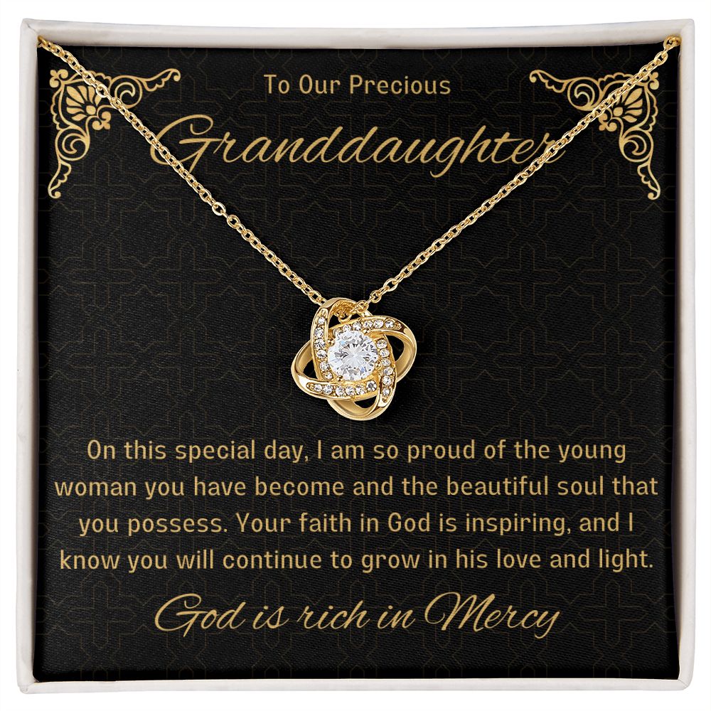 1st Communion Gifts for Granddaughter, Christening, Baptism, Confirmation, Necklace & Meaningful Message in Gift Box from Grandmother