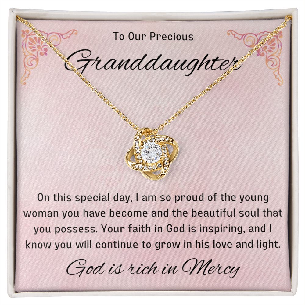 1st Communion Gifts for Granddaughter, Christening, Baptism, Confirmation, Necklace & Meaningful Message in Gift Box from Grandmother