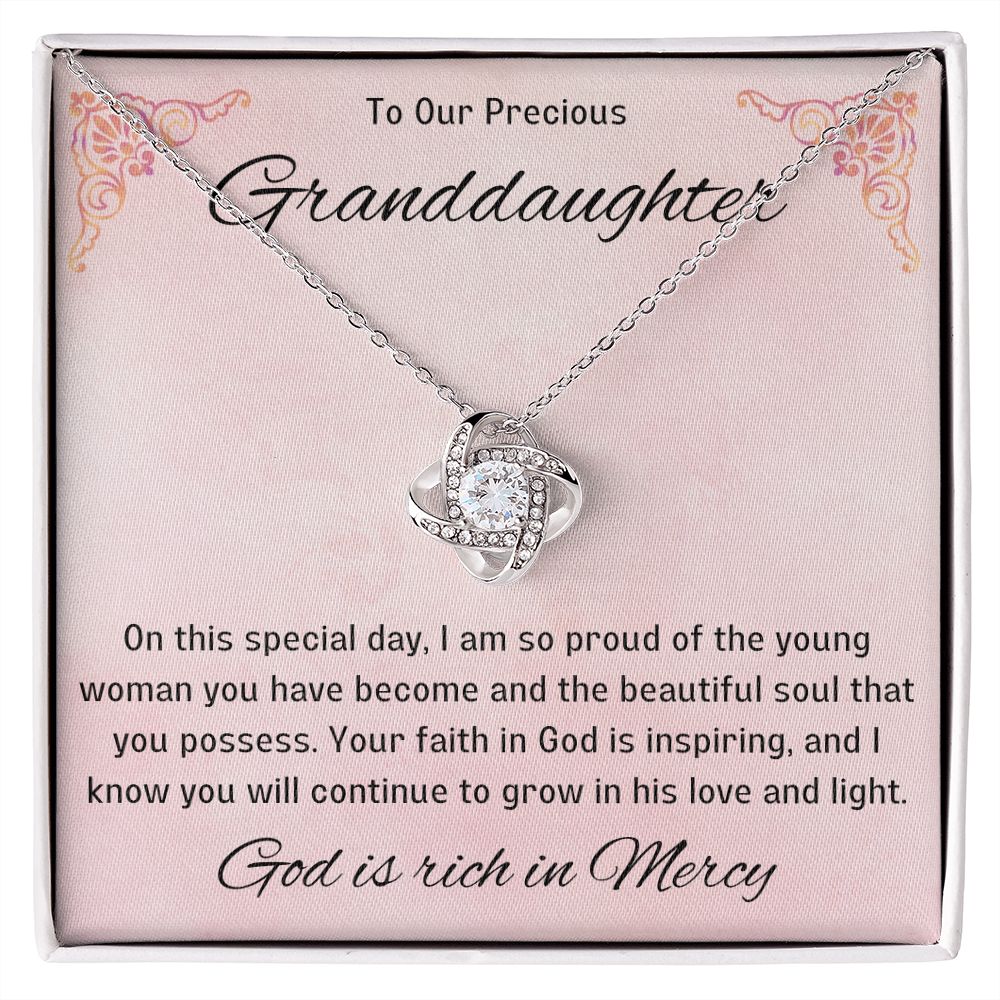 1st Communion Gifts for Granddaughter, Christening, Baptism, Confirmation, Necklace & Meaningful Message in Gift Box from Grandmother