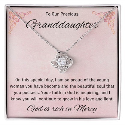 1st Communion Gifts for Granddaughter, Christening, Baptism, Confirmation, Necklace & Meaningful Message in Gift Box from Grandmother