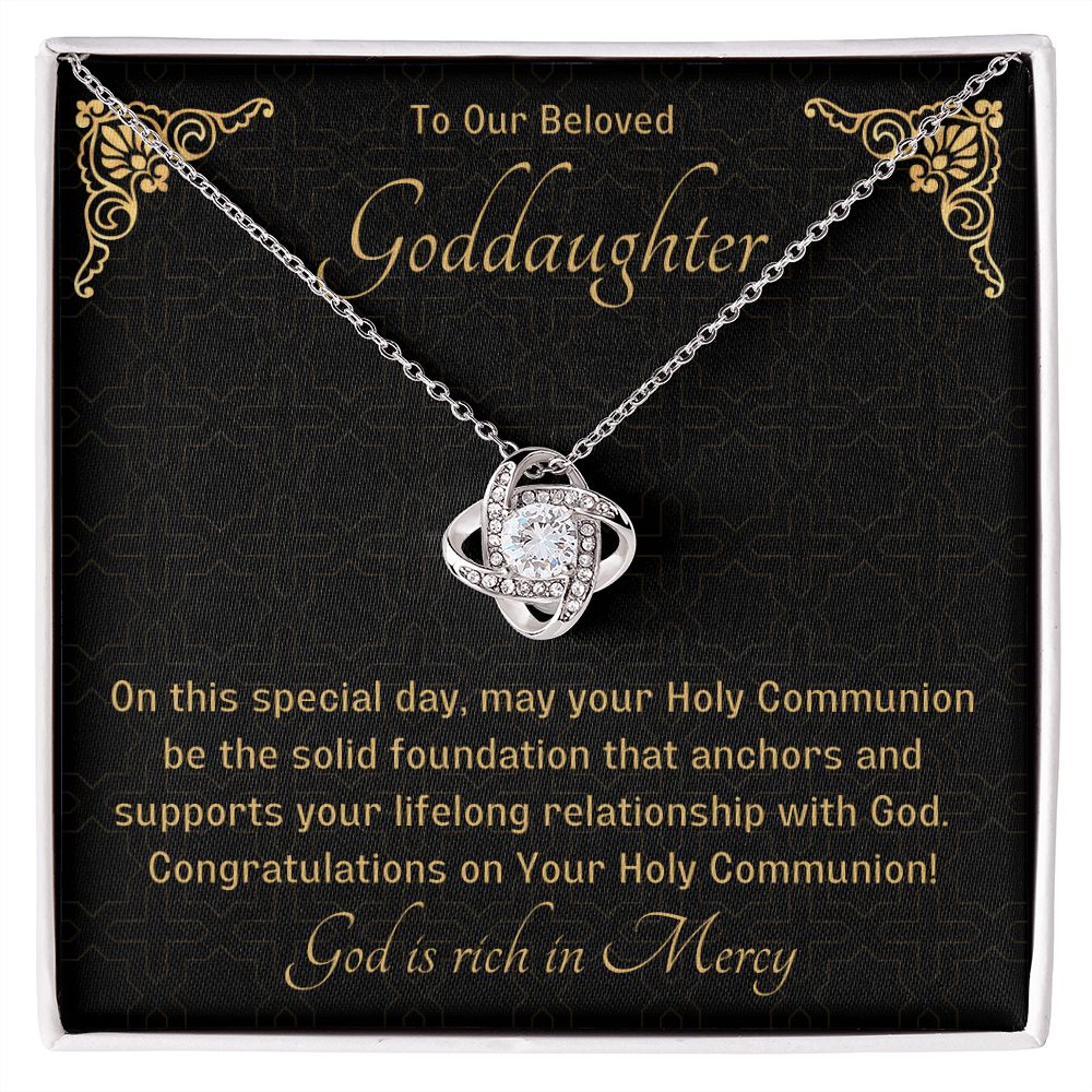 Goddaughter 1st Communion Gifts , Christening, Baptism, Confirmation, Necklace & Meaningful Message in Gift Box from Godmother
