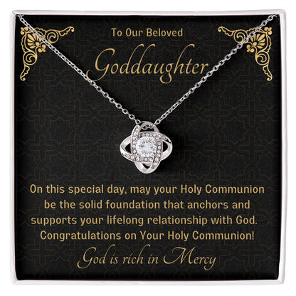 Goddaughter 1st Communion Gifts , Christening, Baptism, Confirmation, Necklace & Meaningful Message in Gift Box from Godmother