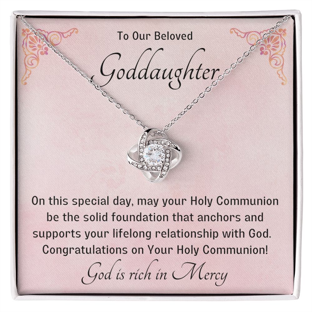 Goddaughter 1st Communion Gifts , Christening, Baptism, Confirmation, Necklace & Meaningful Message in Gift Box from Godmother