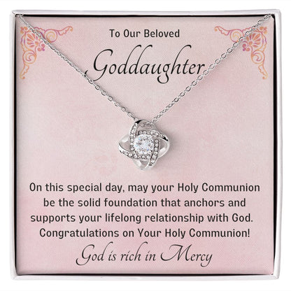 Goddaughter 1st Communion Gifts , Christening, Baptism, Confirmation, Necklace & Meaningful Message in Gift Box from Godmother