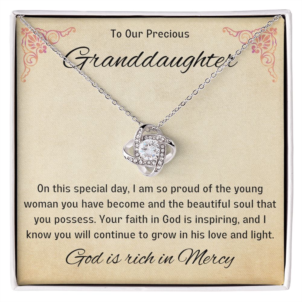 1st Communion Gifts for Granddaughter, Christening, Baptism, Confirmation, Necklace & Meaningful Message in Gift Box from Grandmother