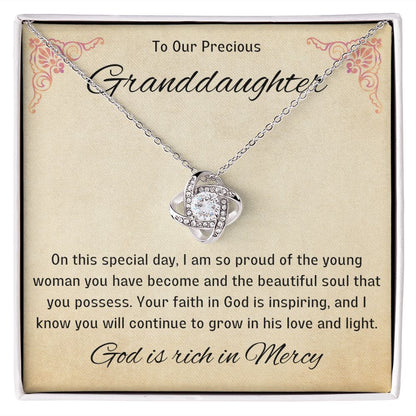 1st Communion Gifts for Granddaughter, Christening, Baptism, Confirmation, Necklace & Meaningful Message in Gift Box from Grandmother