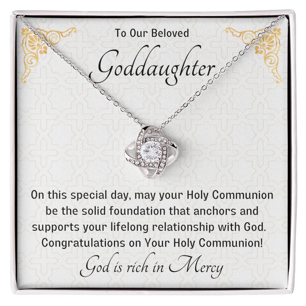 Goddaughter 1st Communion Gifts , Christening, Baptism, Confirmation, Necklace & Meaningful Message in Gift Box from Godmother