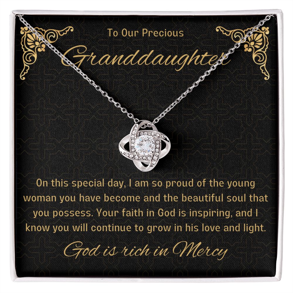 1st Communion Gifts for Granddaughter, Christening, Baptism, Confirmation, Necklace & Meaningful Message in Gift Box from Grandmother