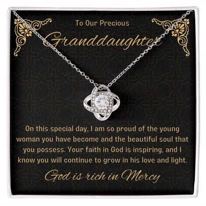 1st Communion Gifts for Granddaughter, Christening, Baptism, Confirmation, Necklace & Meaningful Message in Gift Box from Grandmother