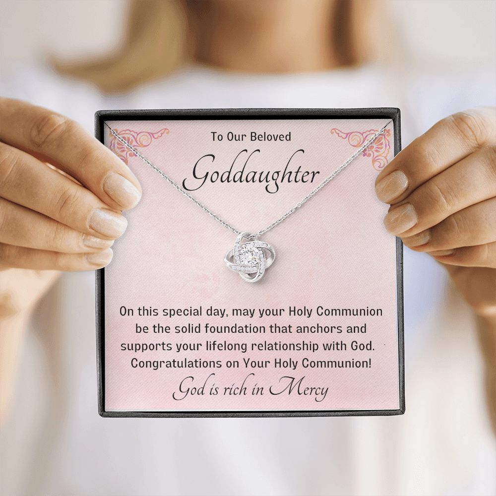Goddaughter 1st Communion Gifts , Christening, Baptism, Confirmation, Necklace & Meaningful Message in Gift Box from Godmother