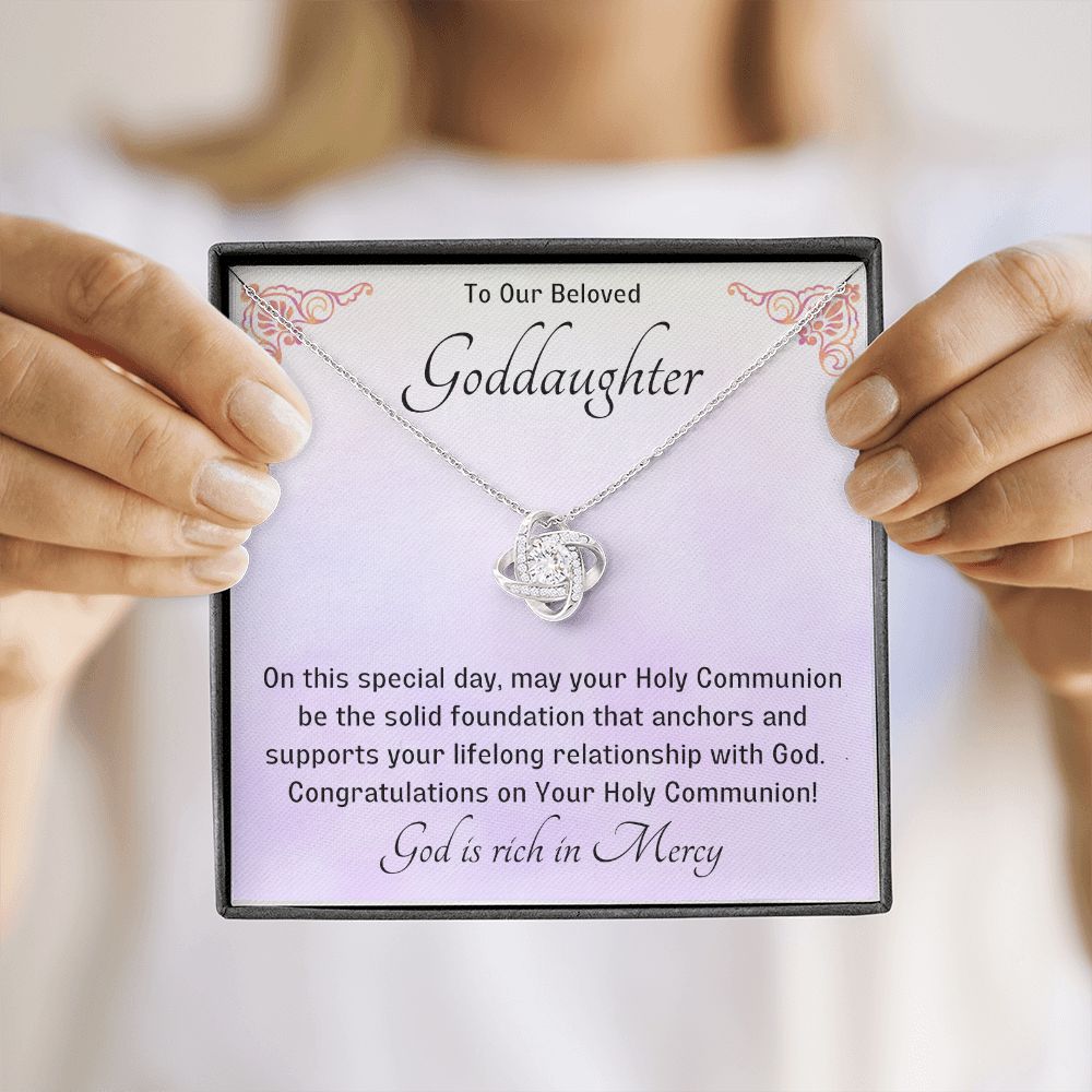 Goddaughter 1st Communion Gifts , Christening, Baptism, Confirmation, Necklace & Meaningful Message in Gift Box from Godmother