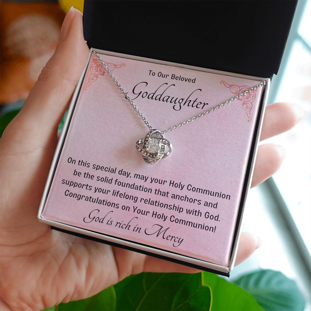 Goddaughter 1st Communion Gifts , Christening, Baptism, Confirmation, Necklace & Meaningful Message in Gift Box from Godmother