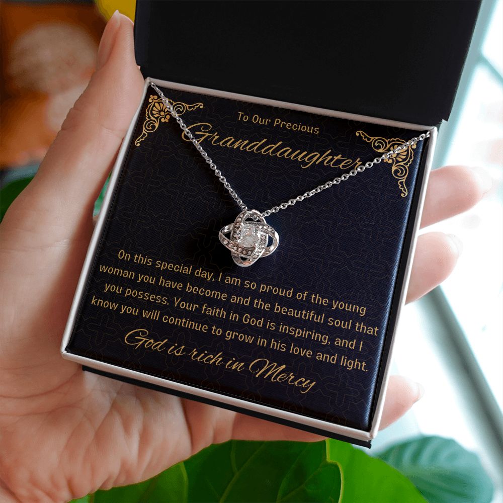 1st Communion Gifts for Granddaughter, Christening, Baptism, Confirmation, Necklace & Meaningful Message in Gift Box from Grandmother