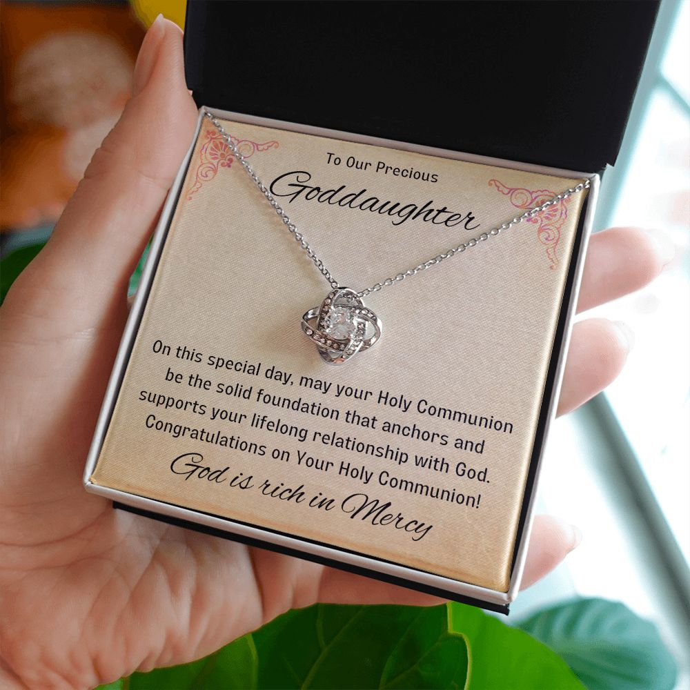 Goddaughter 1st Communion Gifts, Christening, Catholic Gift, Confirmation, Girl Necklace & Best Wishes in Gift Box from Godmother
