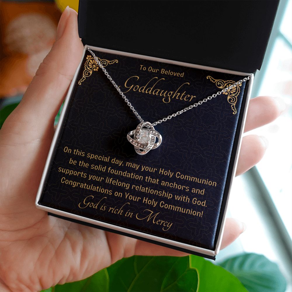 Goddaughter 1st Communion Gifts , Christening, Baptism, Confirmation, Necklace & Meaningful Message in Gift Box from Godmother